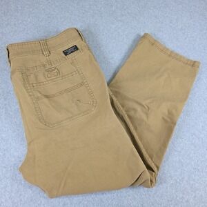GH Bass Canvas Terrain Pants Men 40x30 Beige Straight Leg Cargo Outdoors Utility